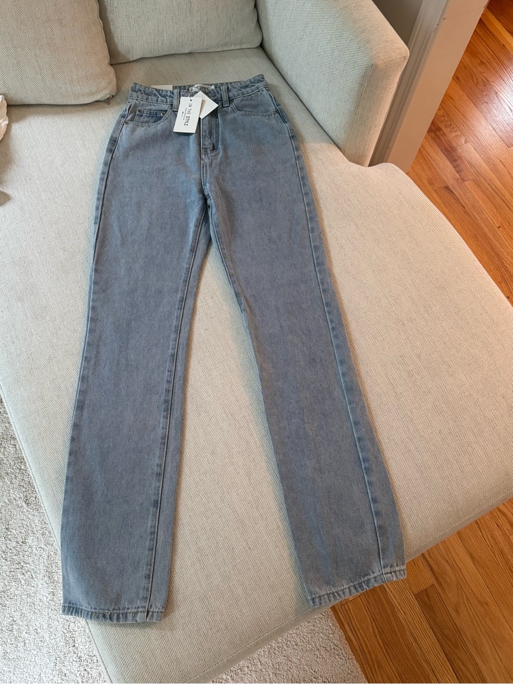 Women's High-Rise Straight Jeans - Light Blue